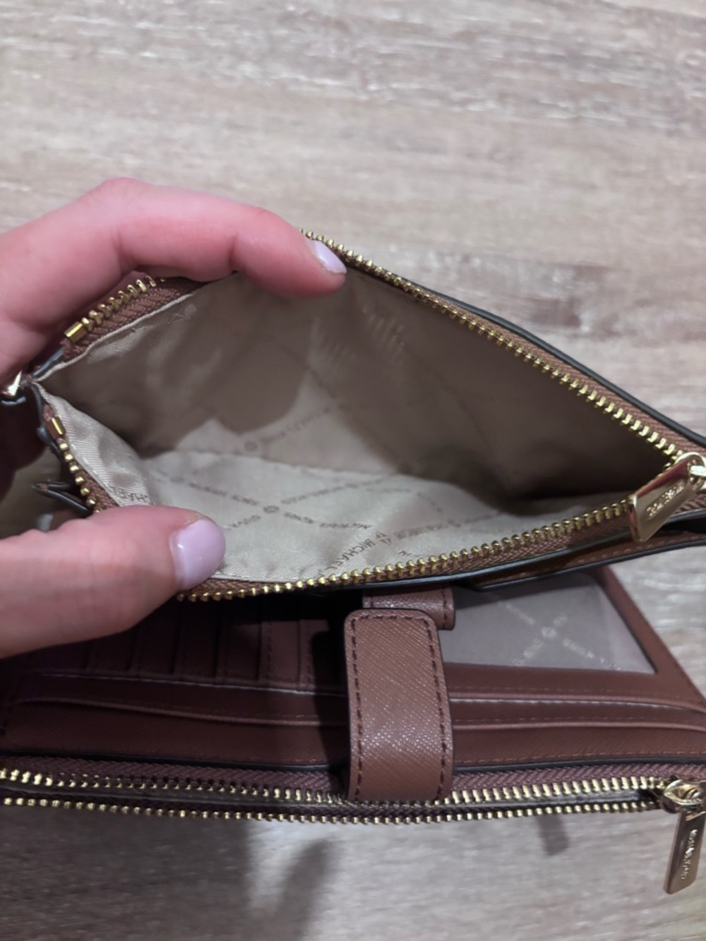 Michael Kors Brown Saffiano Wristlet / Wallet / Clutch - Picture 7 of 13